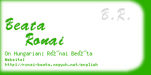 beata ronai business card